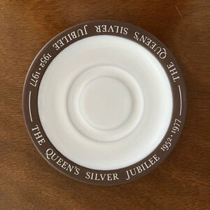 Vintage The Queen's Silver Jubilee 1952-1977 Saucer Hornsea England Brown